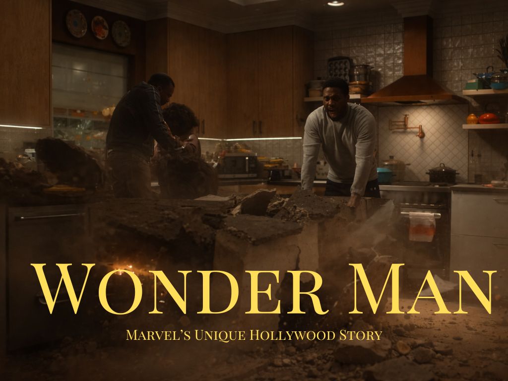 Wonder Man series kitchen destruction scene